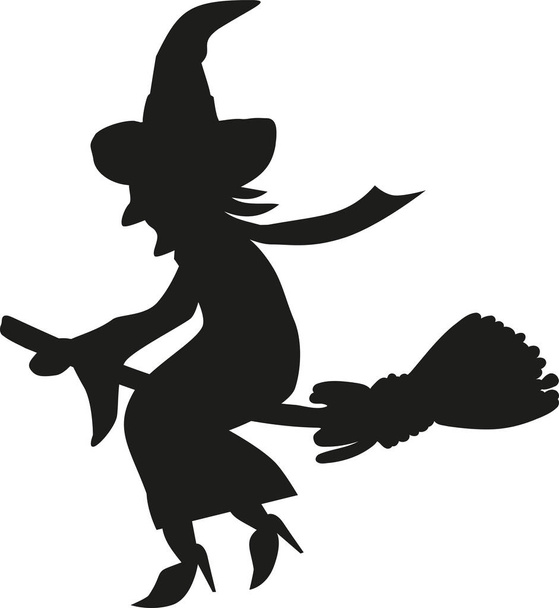 летящая ведьма на метле
 - Вектор,изображение