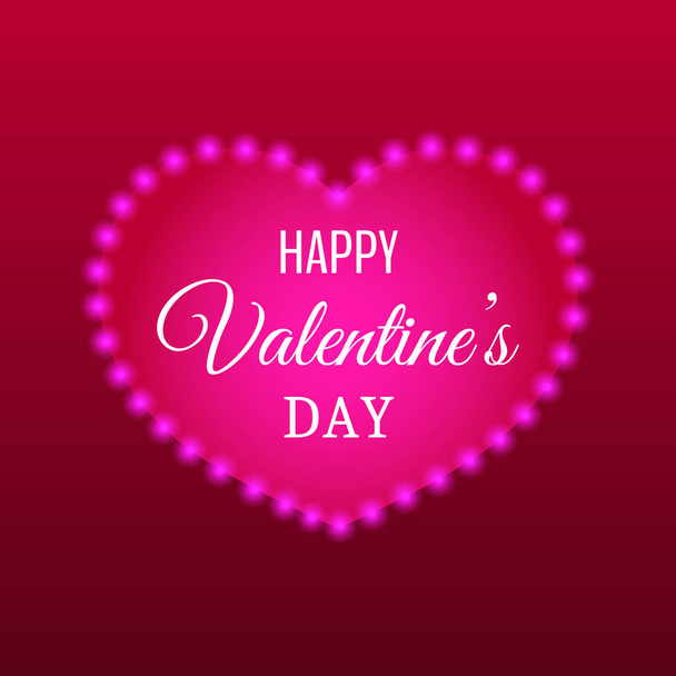 Valentines card with line heart and all you need is love phrase. Valentine s day background with bright lights - Διάνυσμα, εικόνα