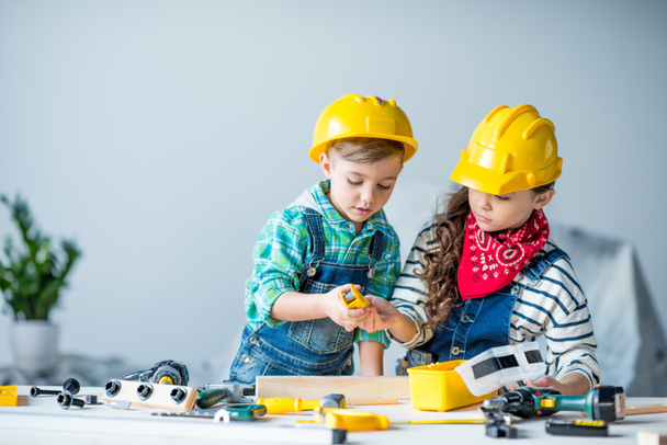Boy and girl with tools - Photo, Image