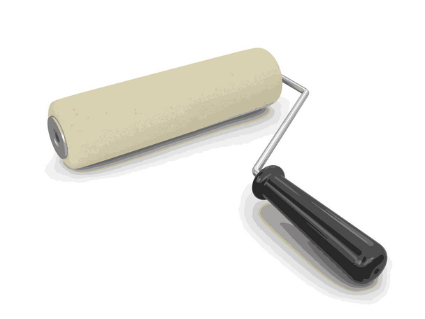 Paint roller. Image with clipping path - Vector, afbeelding