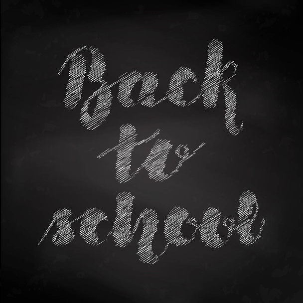 Letras tiza "Volver a la escuela" en el fondo de pizarra negro. Ilustración vectorial. EPS10
. - Vector, imagen