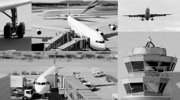 Collage mit Flughafen-Fotos - Foto, Bild