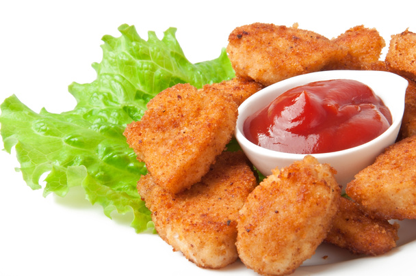 Fresh fragrant fried chicken nuggets - Photo, Image