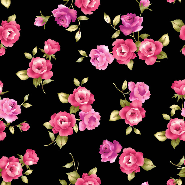 Rose illustration pattern - 写真・画像