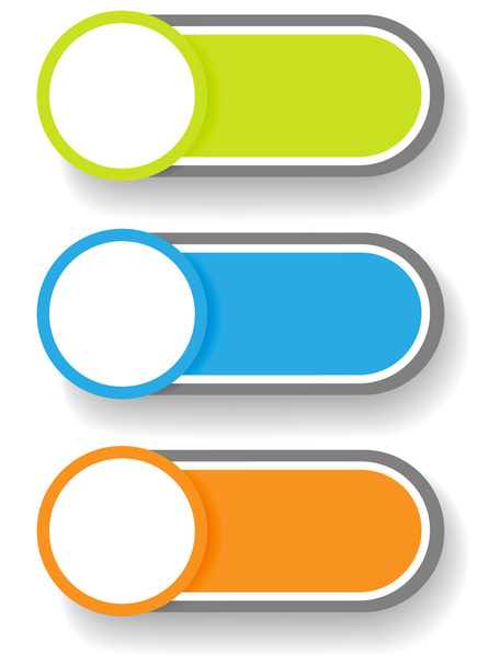 Set 1 of circle and cylinder labels - Vector, imagen