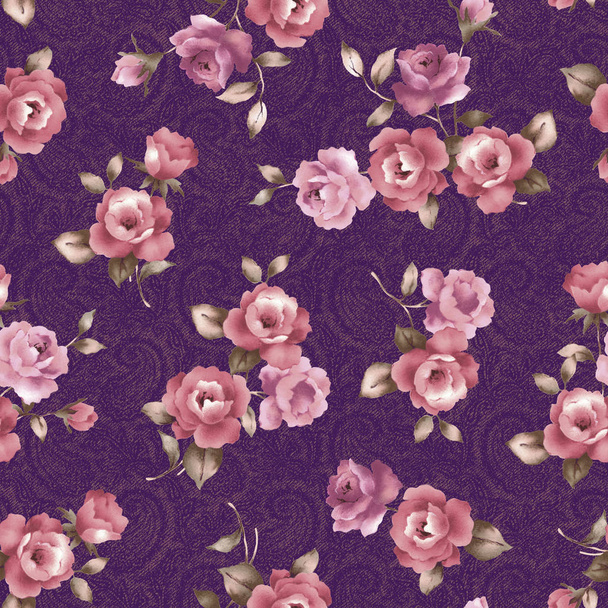Rose illustration pattern - 写真・画像