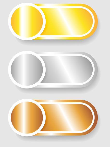 Set 3 of circle and cylinder labels - Vektor, Bild