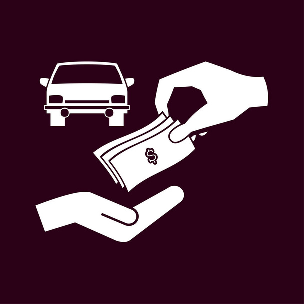 χρήματα και αυτοκίνητο εικονίδιο - Διάνυσμα, εικόνα