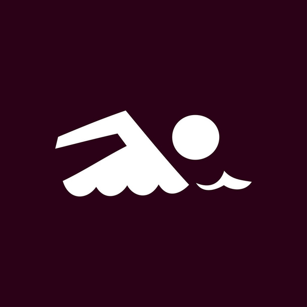 Ícone de natação sinal
 - Vetor, Imagem