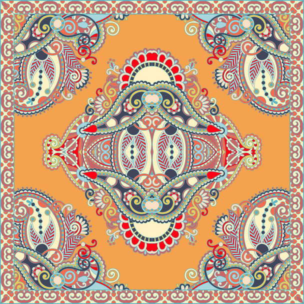 Traditional ornamental floral paisley bandanna - Vector, Image