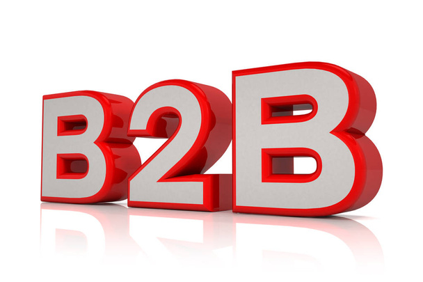 3d - B2B text in red - Fotoğraf, Görsel