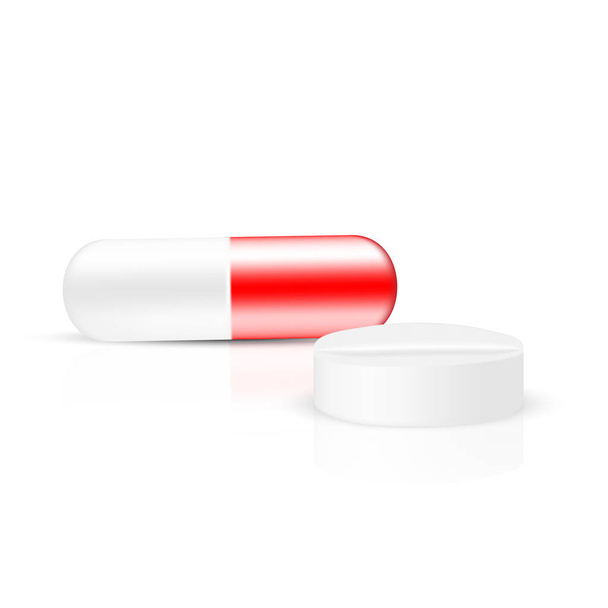 Vektor gyógyszer kapszula és tabletta - Vektor, kép