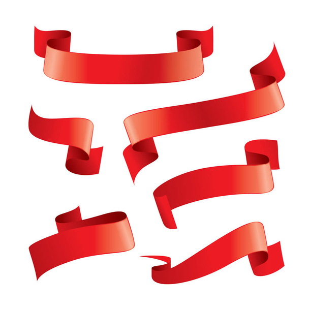 Conjunto de fitas de vetor vermelho
 - Vetor, Imagem