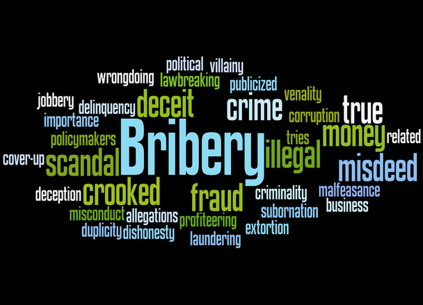 Bribery, word cloud concept 3 - Photo, Image