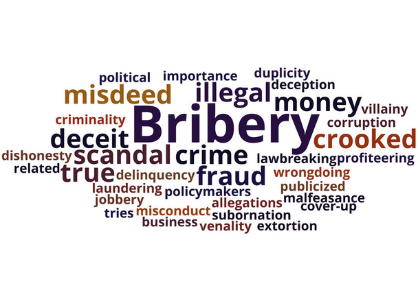 Bribery, word cloud concept 4 - Photo, Image