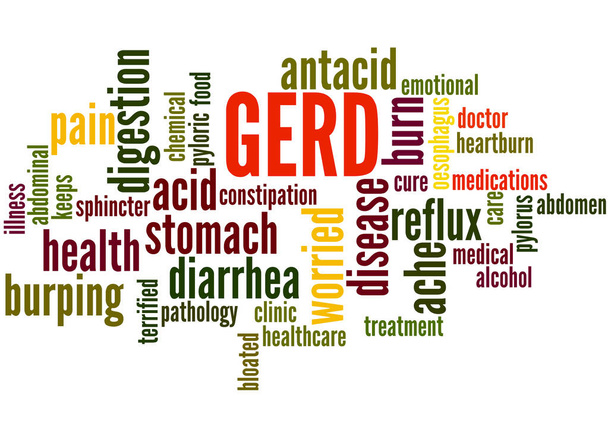 Gerd - refluxní choroba jícnu, slovo cloud koncepce 4 - Fotografie, Obrázek