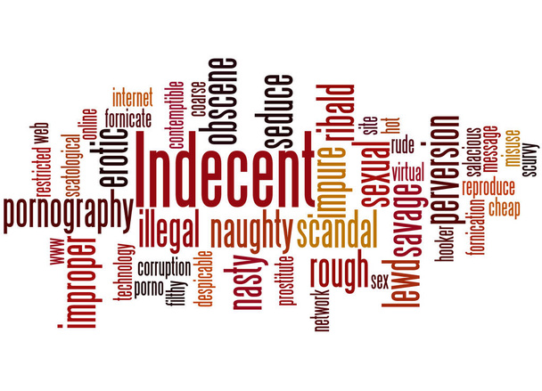 Indecent, word cloud concept - Photo, Image