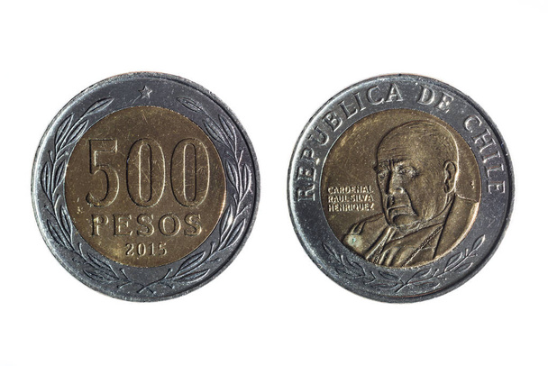 чилійська валюта п'ятсот песо
 - Фото, зображення