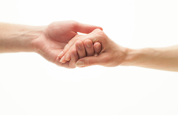 Hands of man and woman holding together - Foto, Imagem