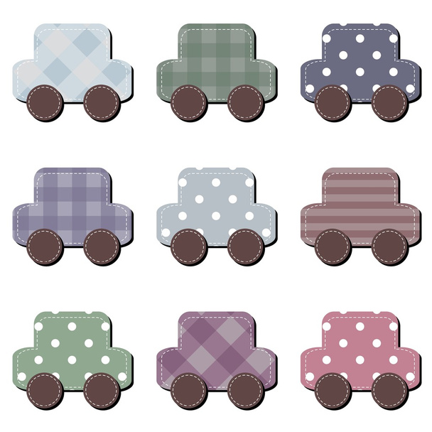 Scrapbook cars on white background - Vector, Image