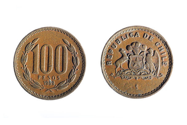 чилійська валюта сто песо
 - Фото, зображення