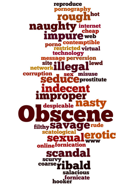 Obscene, word cloud concept - Photo, Image