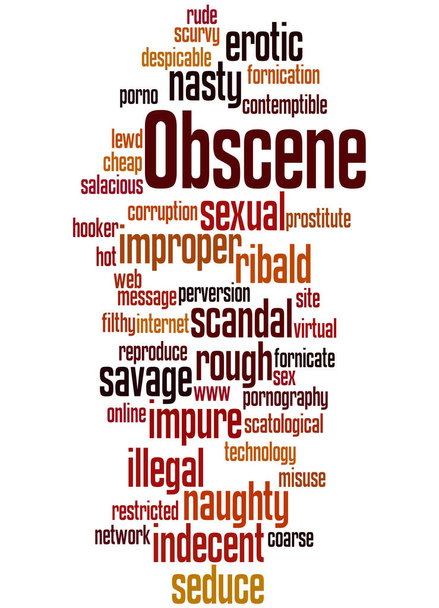Obscene, word cloud concept 6 - Photo, Image