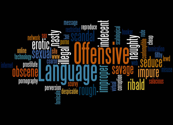 Linguagem ofensiva, conceito de nuvem de palavras 3
 - Foto, Imagem