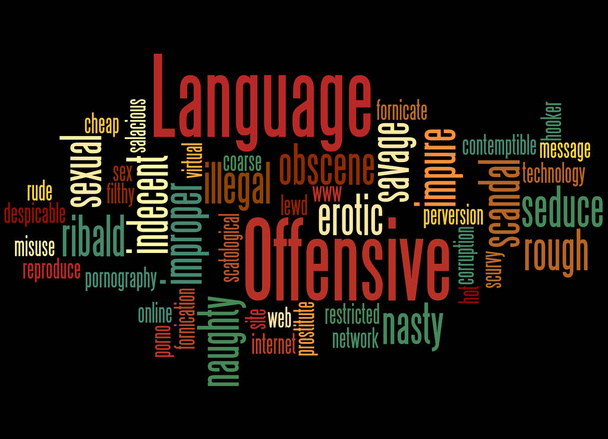 Linguagem ofensiva, conceito de nuvem de palavras 4
 - Foto, Imagem