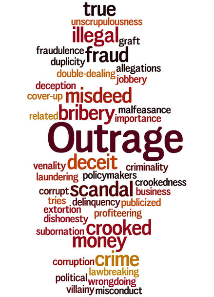 Outrage, word cloud concept 2 - Photo, Image
