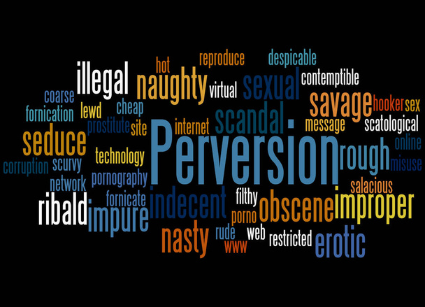 Perversão, conceito de nuvem de palavras 3
 - Foto, Imagem