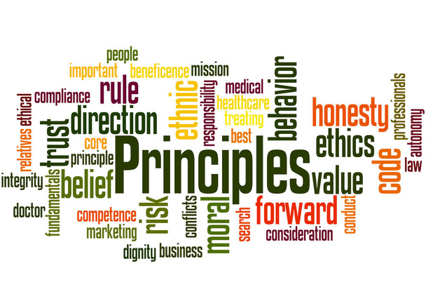 Principles, word cloud concept 2 - Photo, Image