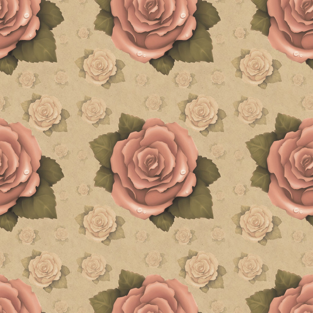 Vintage seamless pattern with rose - Foto, imagen