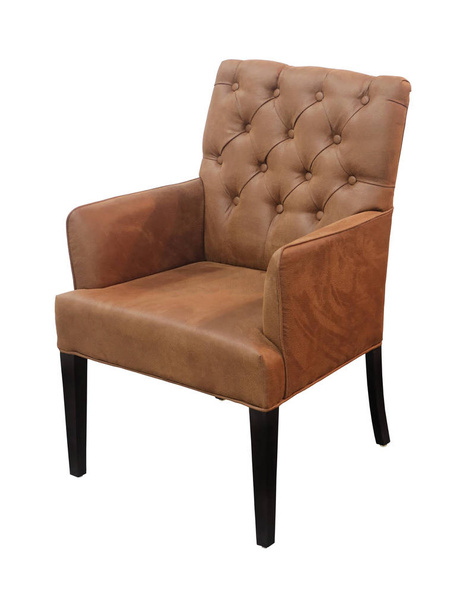 Retro brown leather chair - Foto, imagen