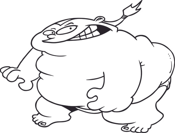 Cartoon Sumo Wrestler - Vector, Image