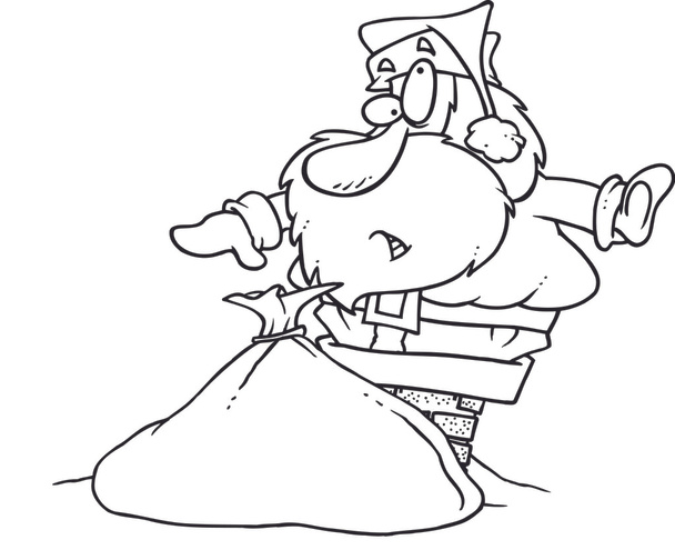 kreslený santa claus v komíně - Vektor, obrázek