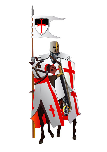 Середньовічні лицар на коні, векторні - Вектор, зображення