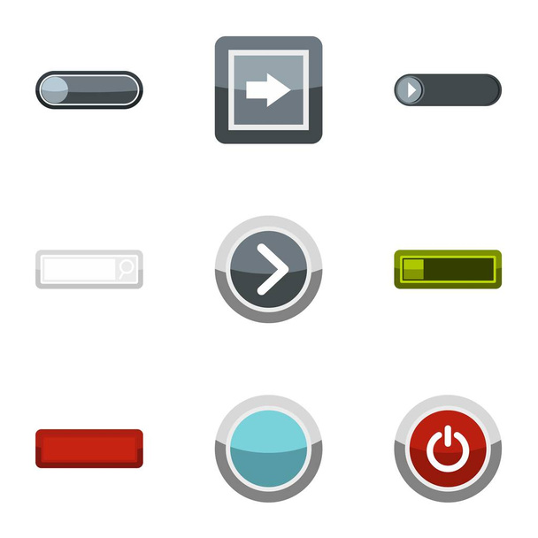 Choice button icons set, flat style - ベクター画像