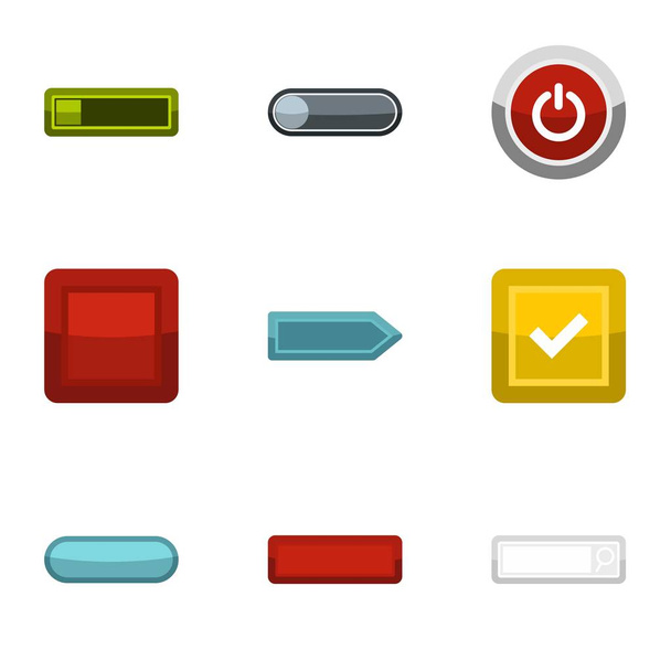 Click and selection icons set, flat style - ベクター画像