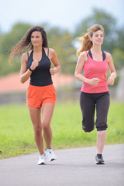 two friends jogging and recreation - Zdjęcie, obraz