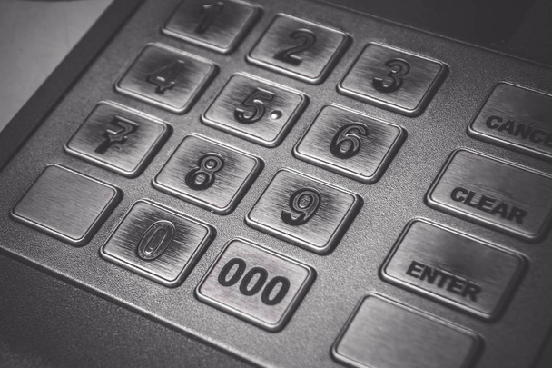 Közelről Atm Epp gép billentyűzet vagy gombok a bankjegykiadó automaták (Cash-M - Fotó, kép