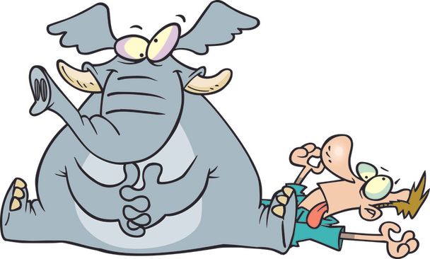 kreslený slon tlačenice - Vektor, obrázek