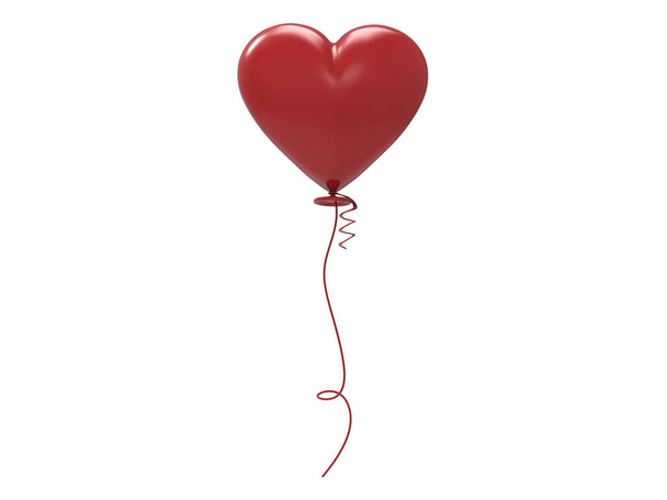 3D illustration red balloon heart  - Photo, Image