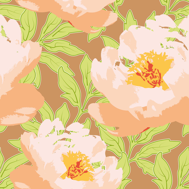 Seamless background with peonies - Vector, Image