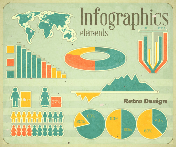 Vintage infographic elements - Vektor, Bild