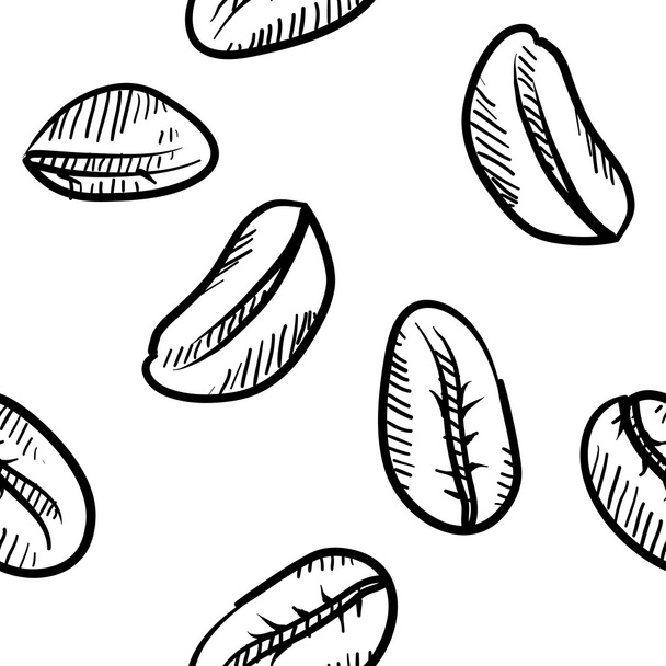 Dibujo vectorial de grano de café sin costura
 - Vector, Imagen
