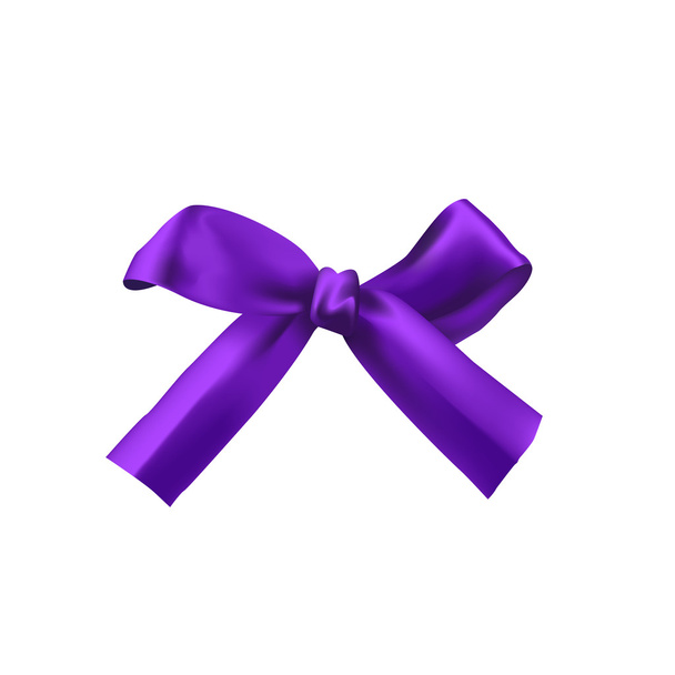 Realistic purple bow - Vector, imagen