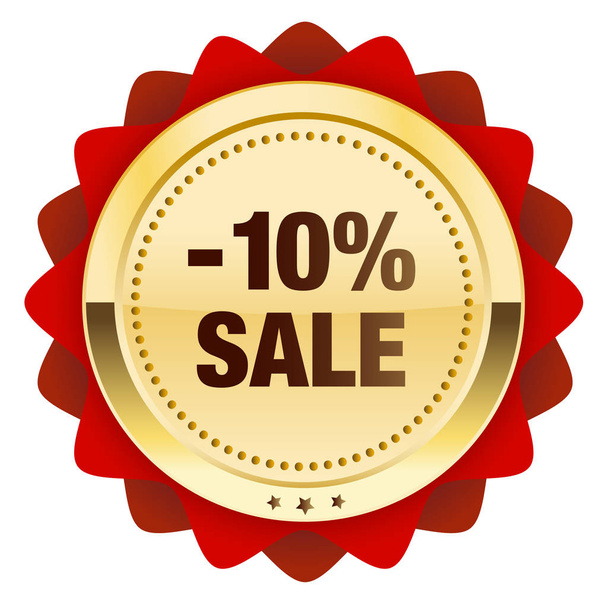 10% sale seal or icon - Vector, Image