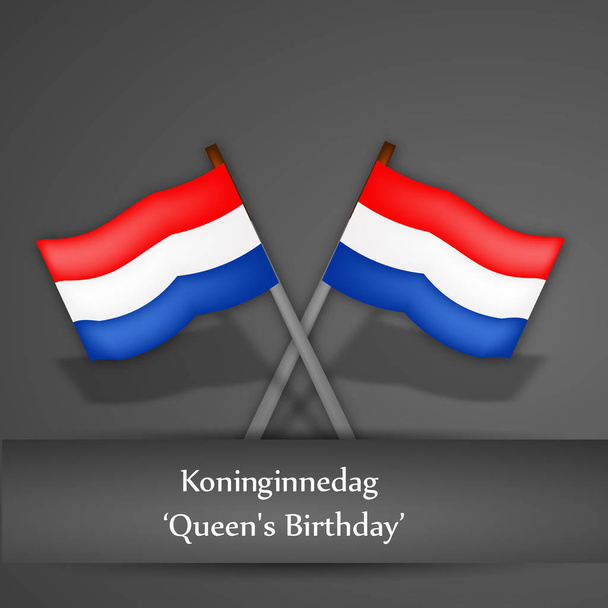 Ábra a holland lobogót királyok napján - Vektor, kép