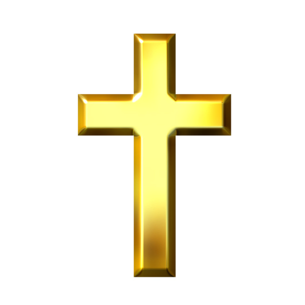 3D χρυσό σταυρό - Φωτογραφία, εικόνα
